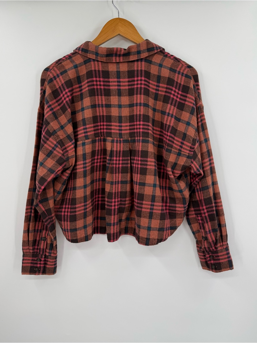 Madewell Flannel Long-Sleeve Crop Shirt in Plaid | Ground Clove | Medium - Picture 5 of 10